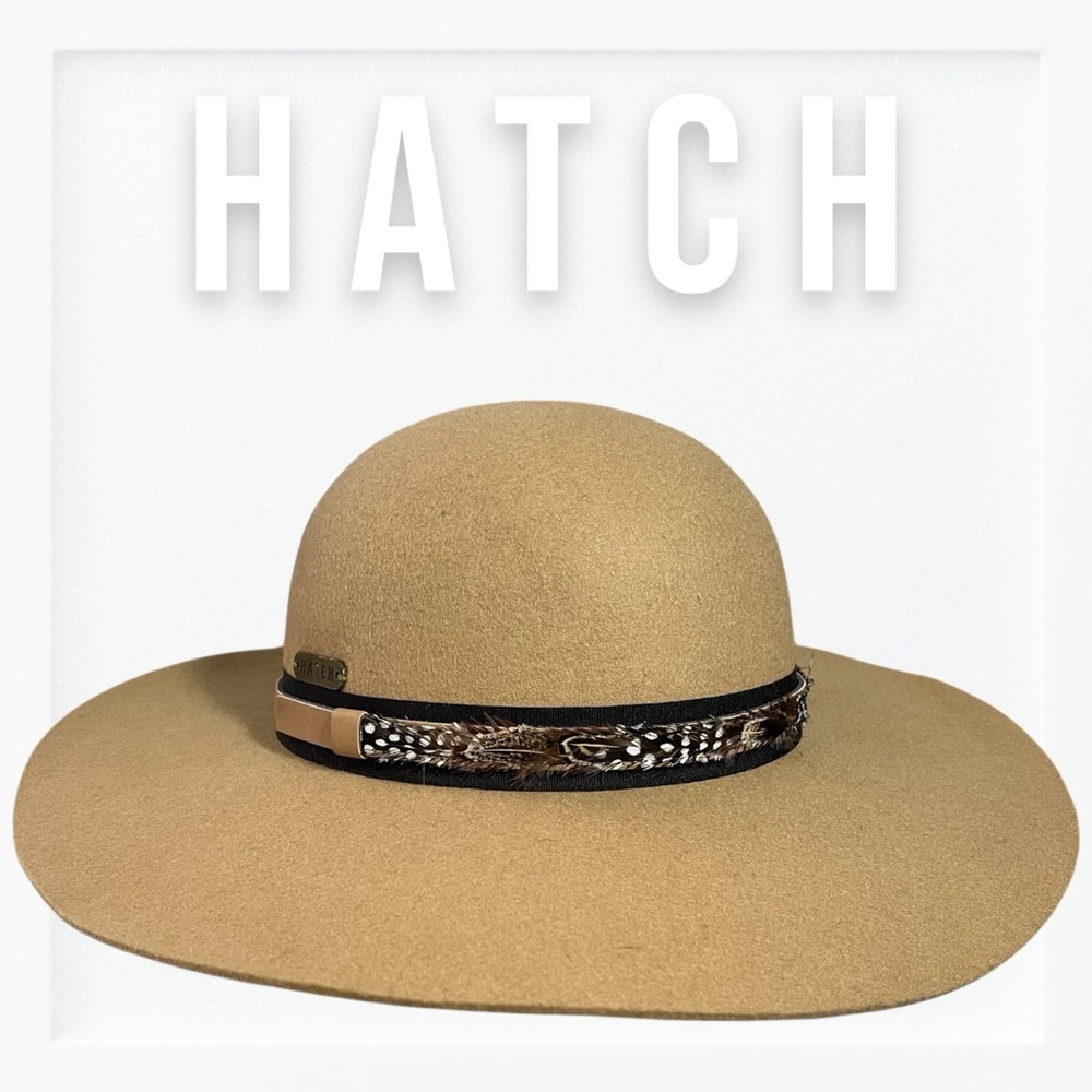 Hatch Wide Brim Camel Wool Trim Hat sz OS